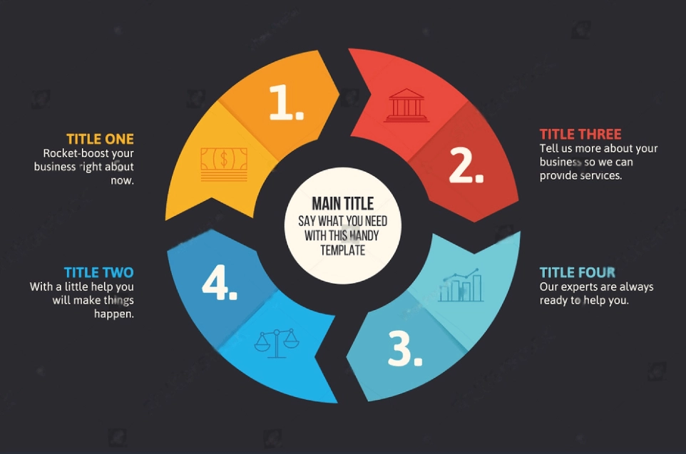 Arrow circle template with space for your text. Infographic template arrow circle. Business informational brochure